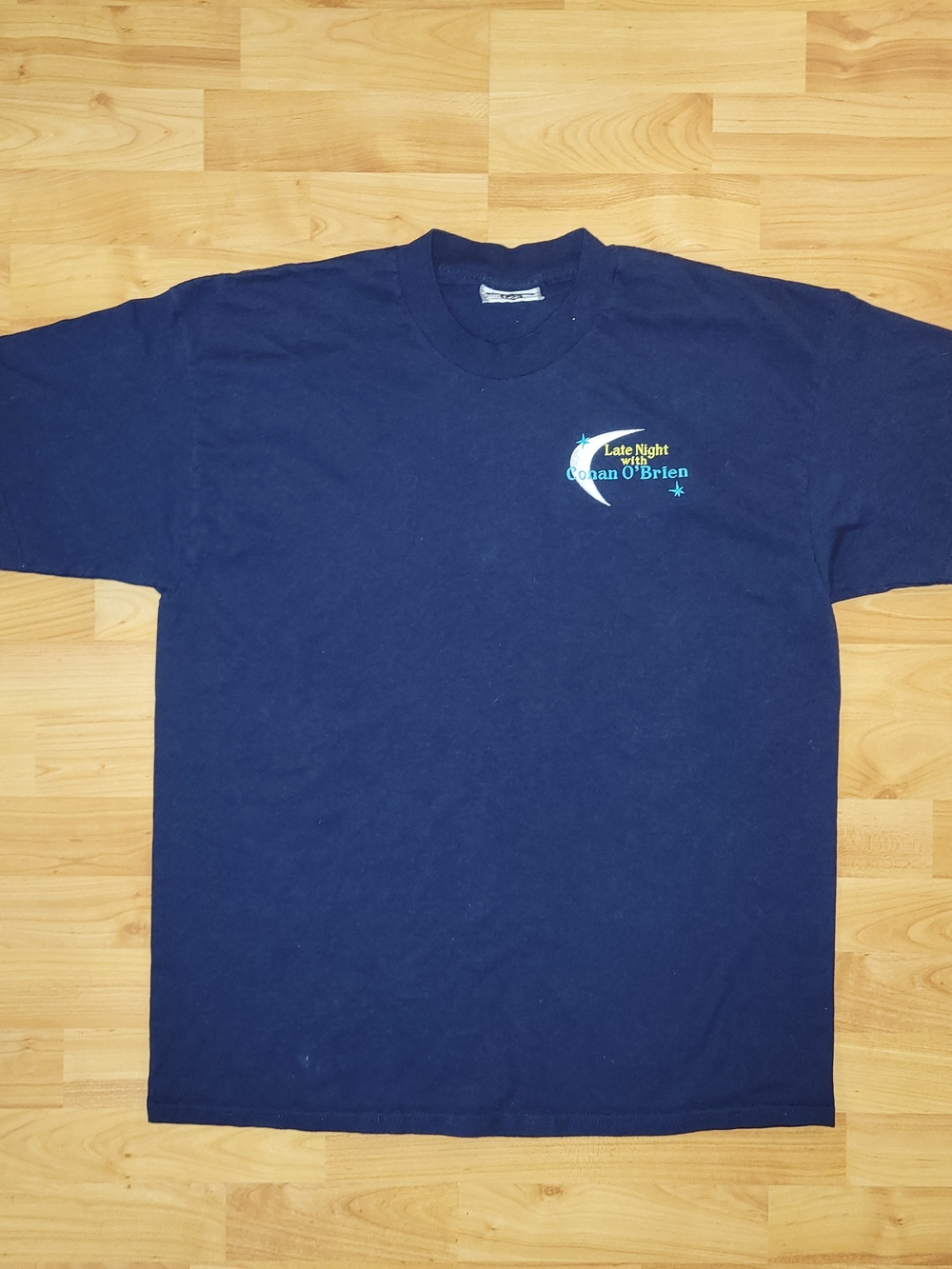 Vintage Late Night With Conan O'Brien Lee Navy Blue XL T-shirt Embroidered Logo